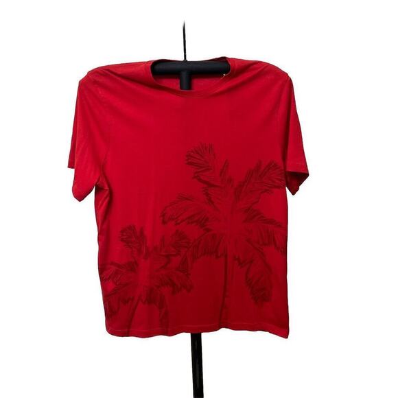 Michael Kors Red Palm Tree Cotton Men's Crew Neck T-shirt Size Xl - Picture 1 of 2